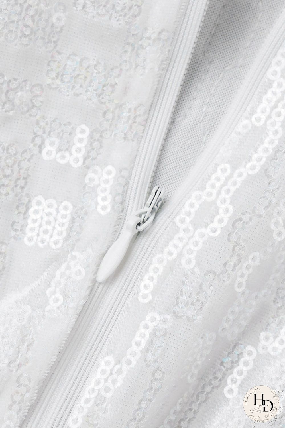 White Sexy Solid Sequins Patchwork Half A Turtleneck Pencil Skirt Dresses