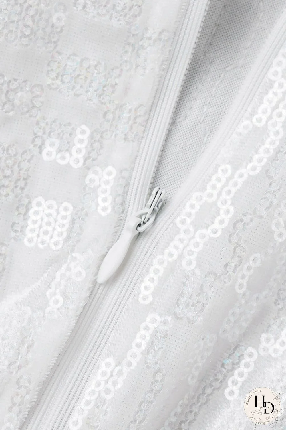 White Sexy Solid Sequins Patchwork Half A Turtleneck Pencil Skirt Dresses