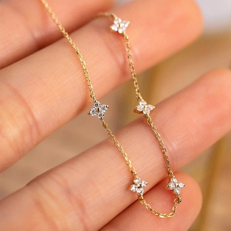 Casual Classic Style Four Leaf Clover Copper Zircon Bracelets