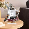 Diamond Painting Acrylic Cat and Book   Clock Ornament