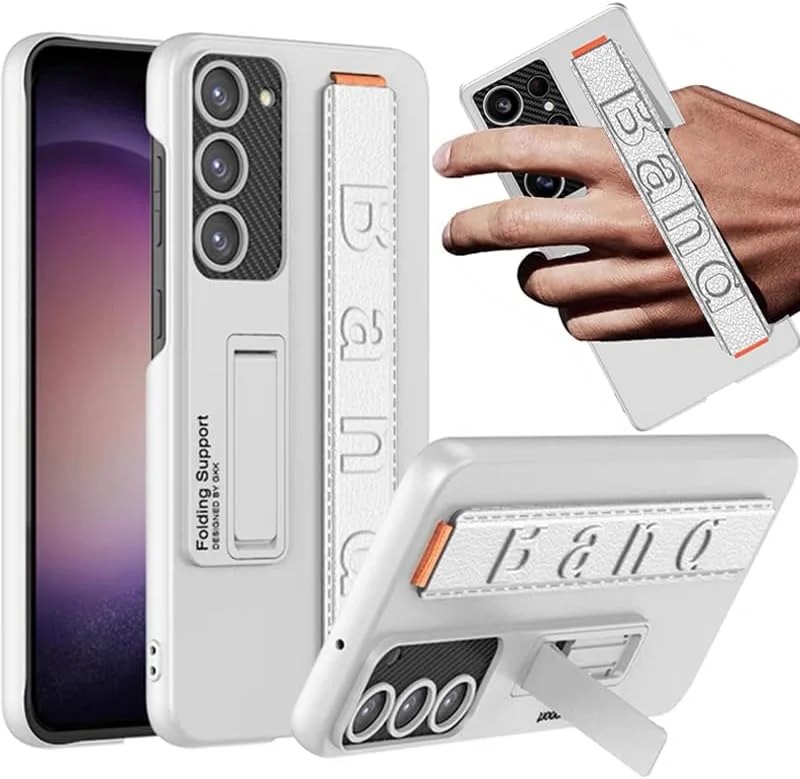 Suitable for S26 Ultra phone case, ultra-thin stand, elastic wrist strap, precision hole, shockproof protective case