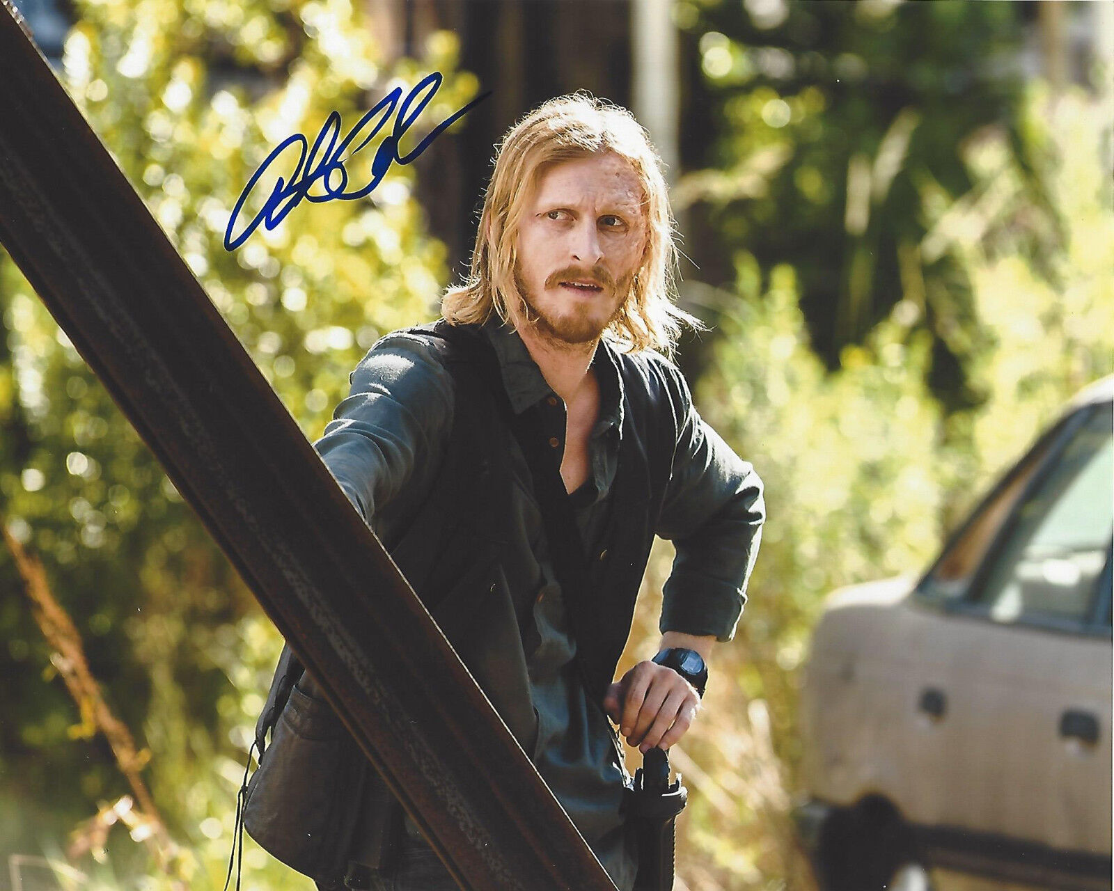 AUSTIN AMELIO SIGNED AUTHENTIC 'THE WALKING DEAD' DWIGHT 8X10 Photo Poster painting w/COA ACTOR