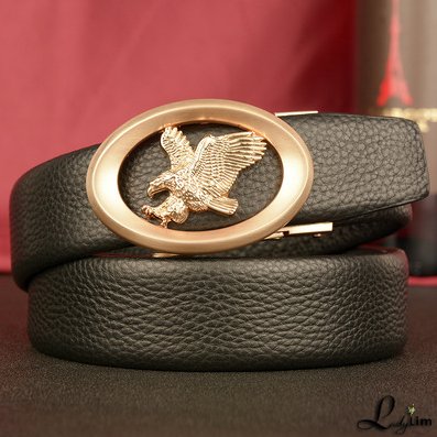 New eagle wings men's automatic buckle belt head layer leather belt business leisure belt men's belt