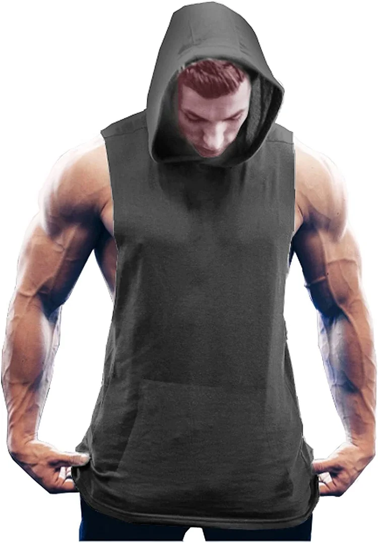 Workout Bodybuilding Muscle Sleeveless Hooded Tank Top (US Only) QueenFunky