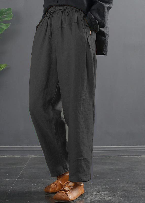 VCSHOES Spring Wide Leg Pants Unique Dark gray Inspiration Elastic Waist Wild Pants