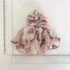 8PCS Floral Chiffon Bowknot Ribbon Hair Band Scrunchies
