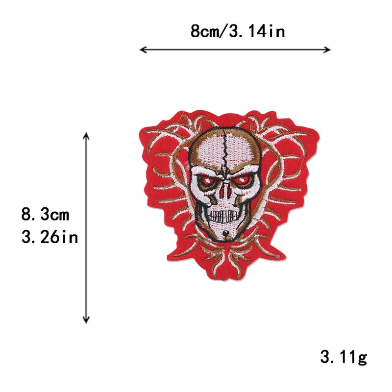 5 Pieces Factory In Stock Halloween Skull Finger Middle Finger Playing Card Clothing Accessories Embroidery Cloth Patch Patch