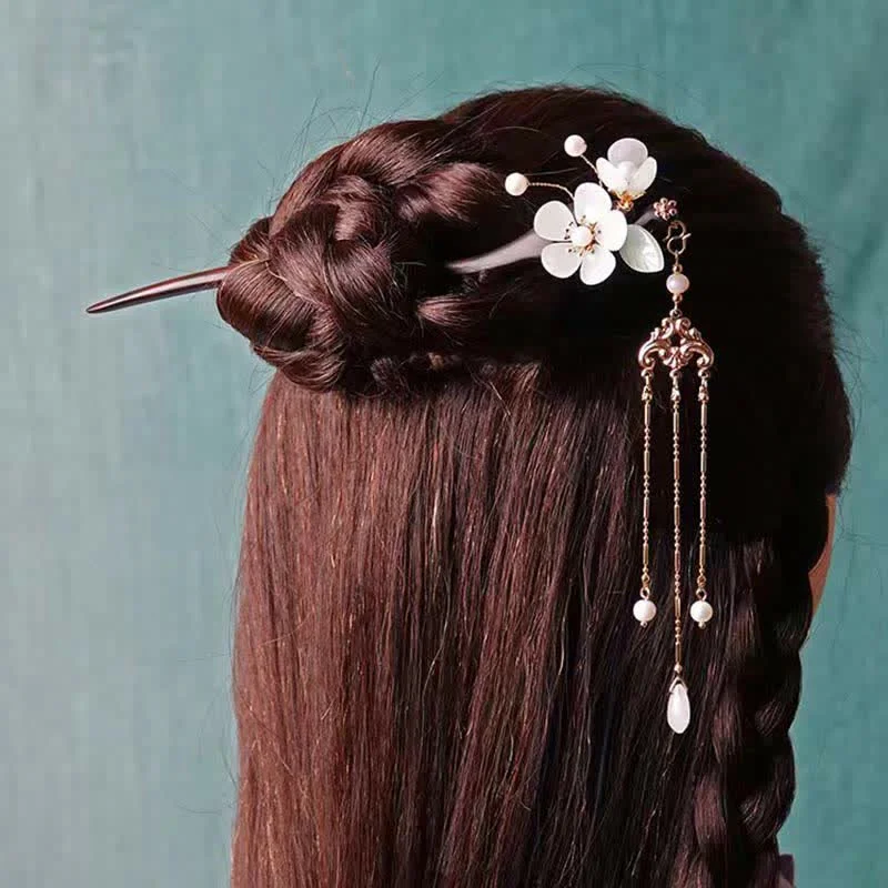 Ebony Flower Protection Blessing Hairpin