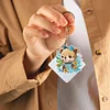 6PCS Diamond Painting Double Sided Nature and Animal Keychain Pendant