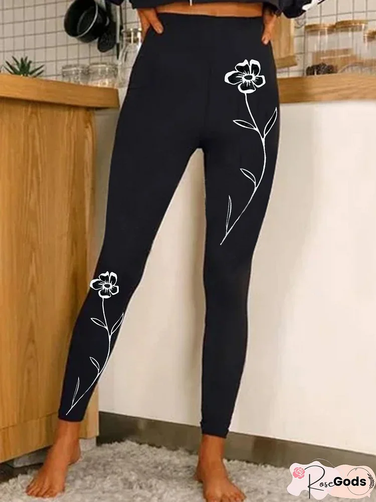 Casual Floral Leggings