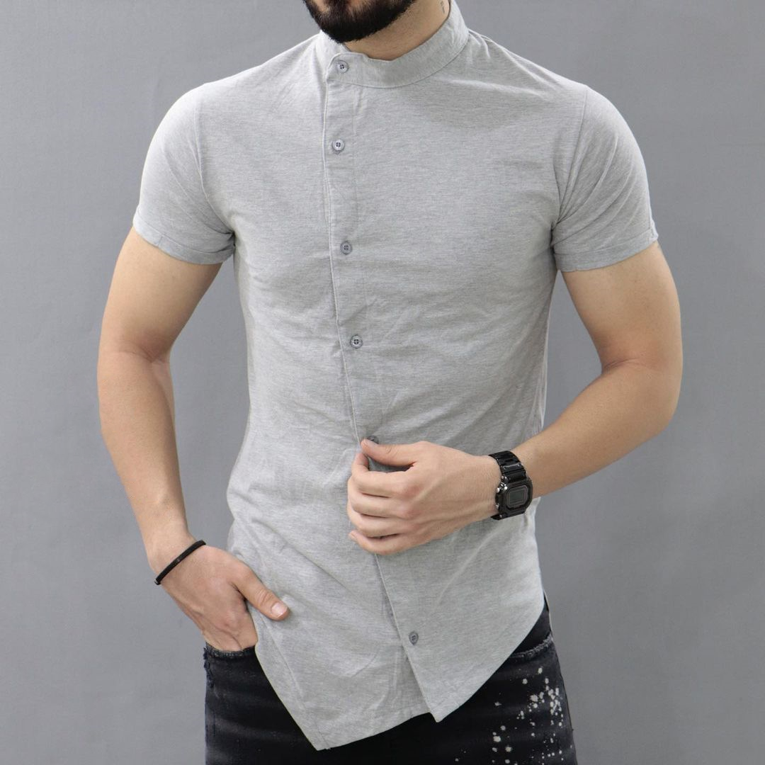Men's Statement Bias Single Breasted Shirt