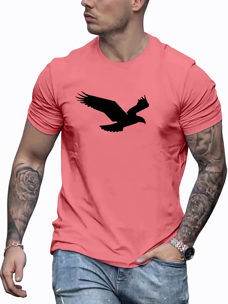 Men's Fashion Eagle Print Short Sleeve T-Shirt
