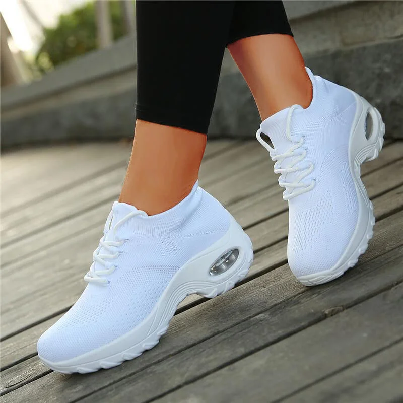 Lace Up Walking Running Shoes Platform Sneakers