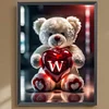 uk.everydayedeals (Limited Stock)Diamond Painting - Full Square - Heart Bear Letter W35x45cm