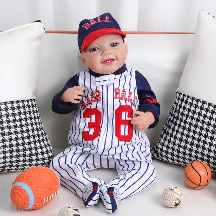 Babeside Leen 20" Reborn Baby Doll Infant Awake Baseball Boy Lovely Sport Style Smiling