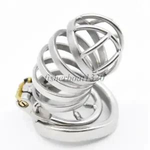 pornhint Pornhint Male Stainless Steel Chastity Device Metal Spiked Ring Chastity Cage Lock Rings