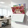 Cat 2027 DIY Diamond Painting Calendar for Adults Flowers Diamond Art Calendars 11.81x9.45 Inch Gem Painting Art Walls Date for Home Business Office Planning Decor