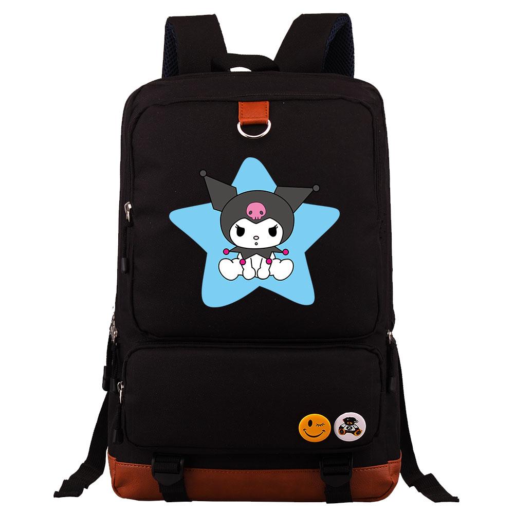 Mayoulove Kuromi Backpack Lightweight Design with Spacious Compartments for School Use-Mayoulove