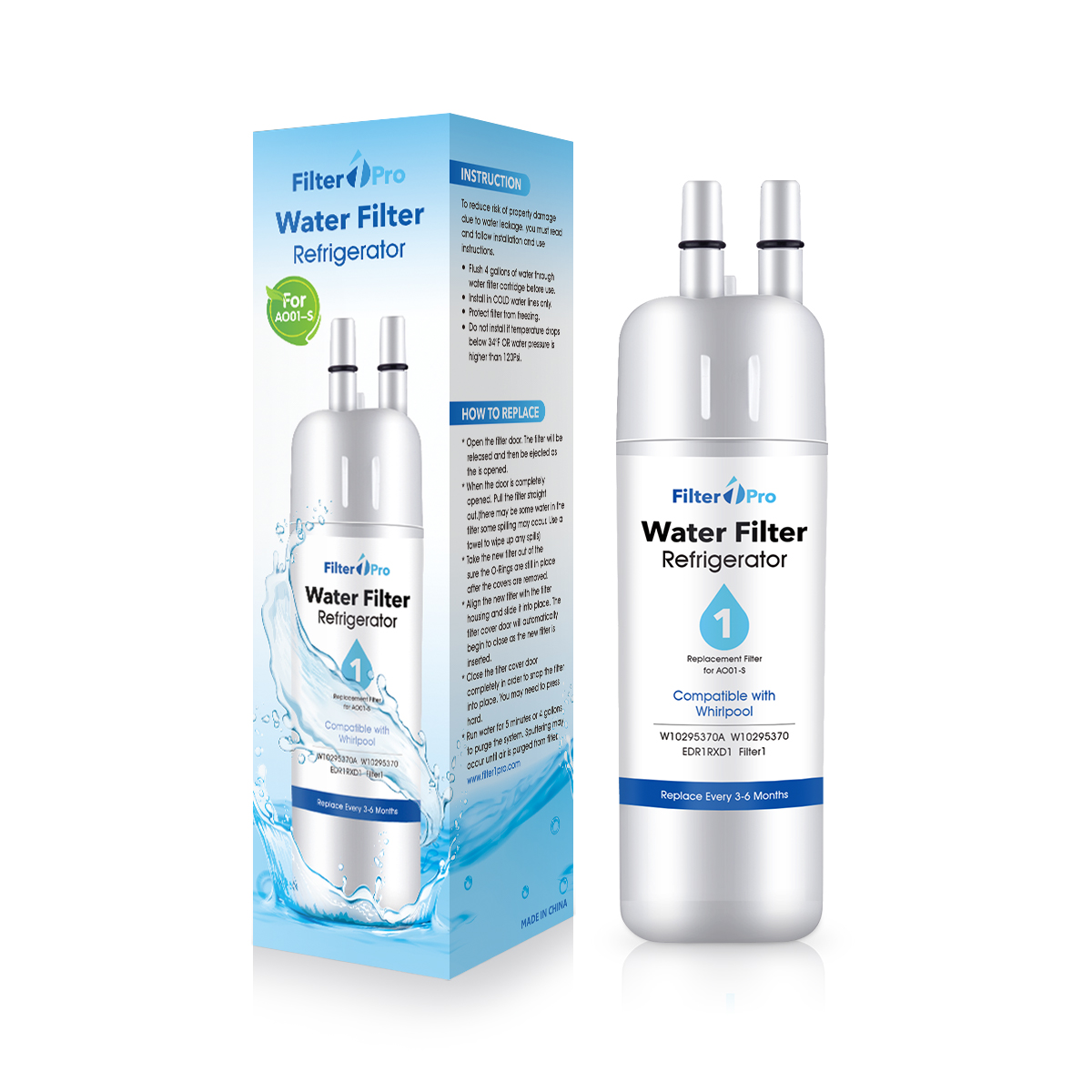 Filter1pro AO01 Replacement Refrigerator Water Filter for EDR1RXD1