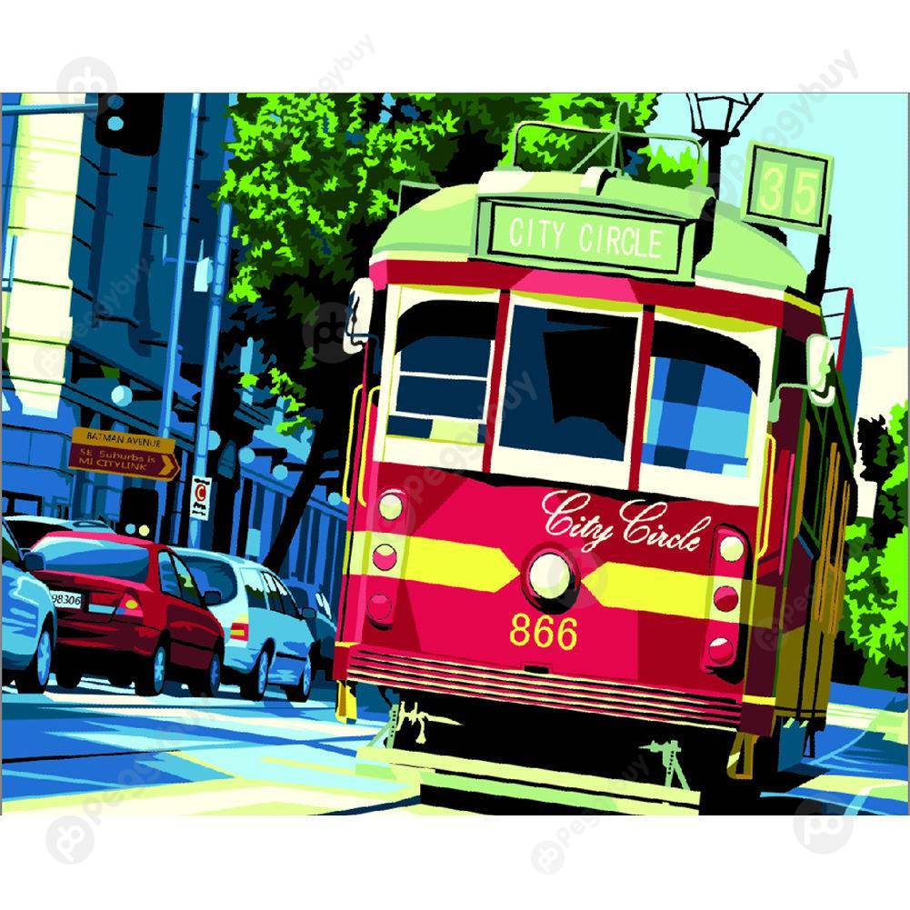 

40*50CM Paint By Numbers-City Tram, 501 Original