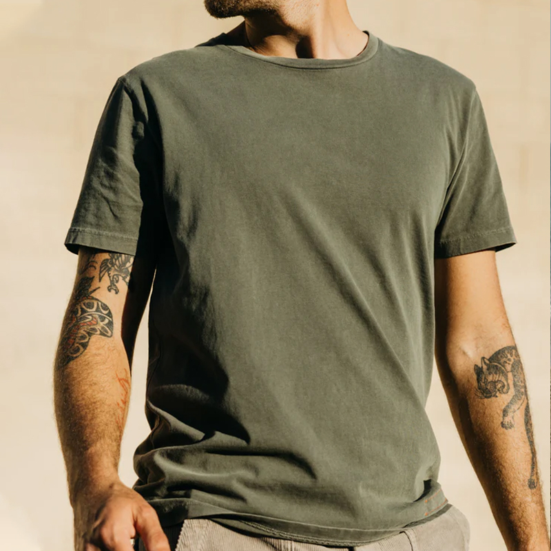 Men's Green 7oz Organic Cotton Short Sleeve T-Shirt