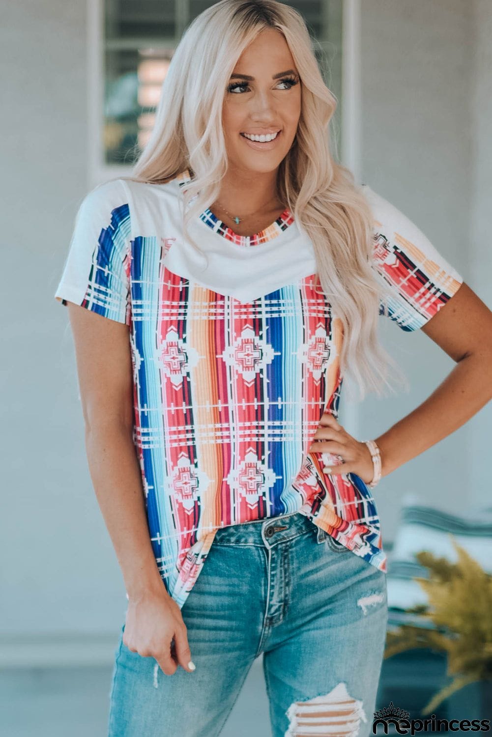 Aztec Serape Print T Shirt