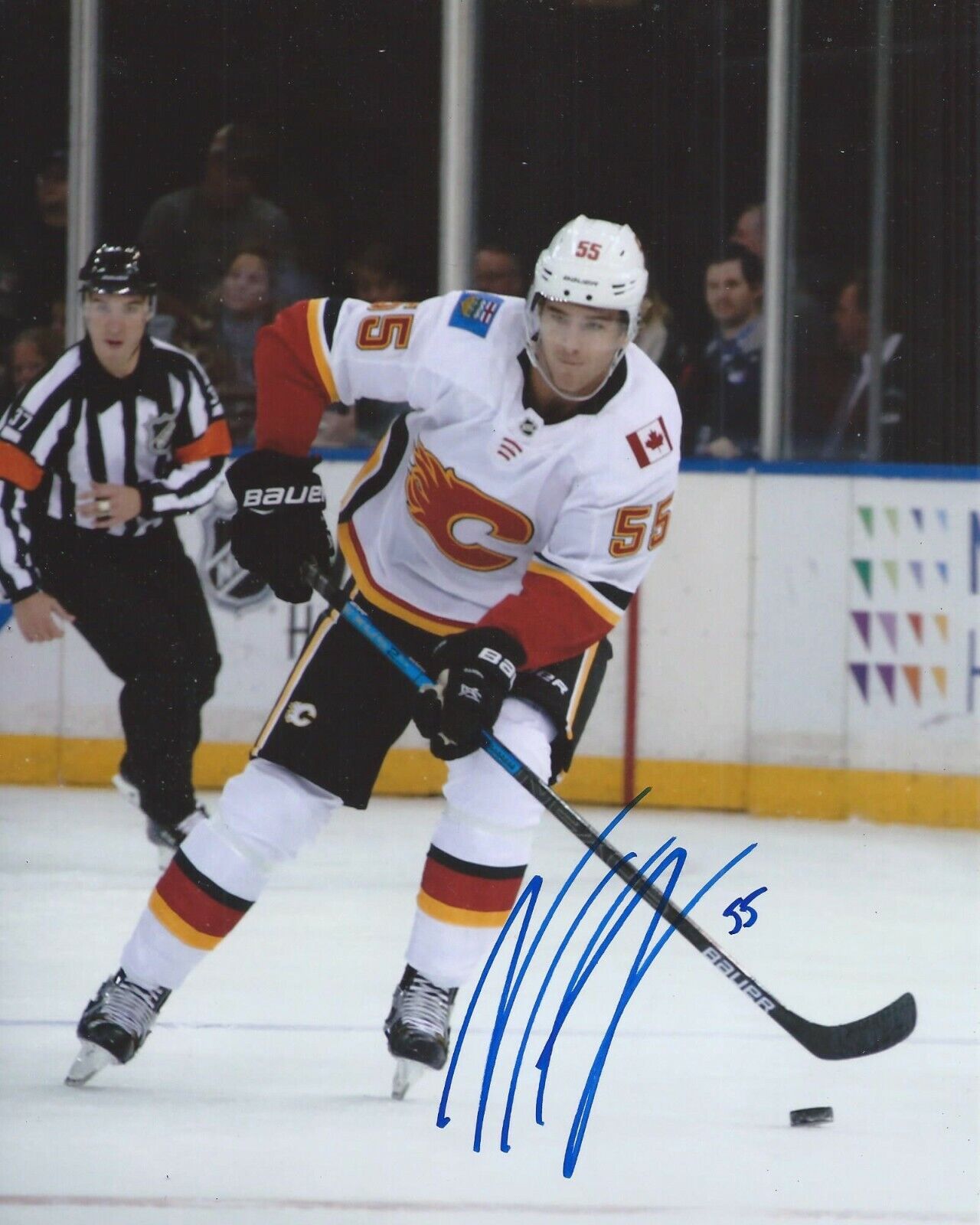 Noah Hanifin Signed 8x10 Photo Poster painting Calgary Flames Autographed COA B