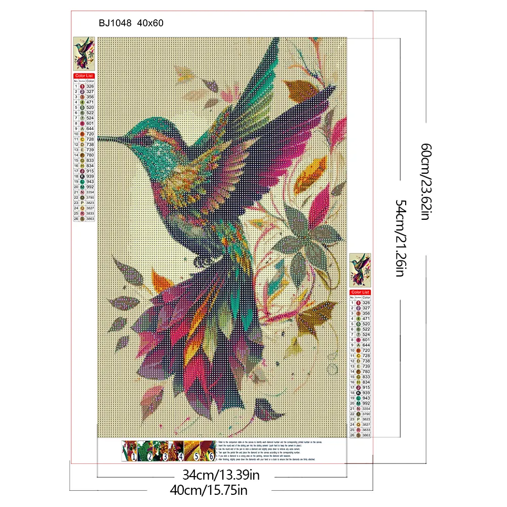 Diamond Painting - Full Round Drill - Hummingbird(Canvas|40*60cm)