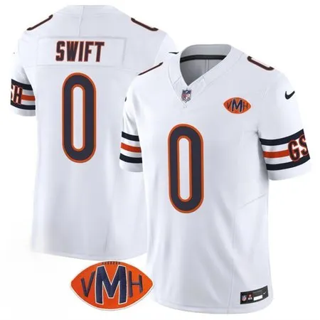 Youth Chicago Bears #4 D'Andre Swift White 2025 F.U.S.E. With VMH Patch Vapor Untouchable Limited Stitched Football Jersey
