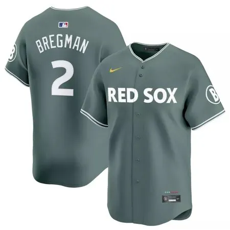 Men's Boston Red Sox #2 Alex Bregman  Green 2025 City Connect Limited Player Jersey SD9P