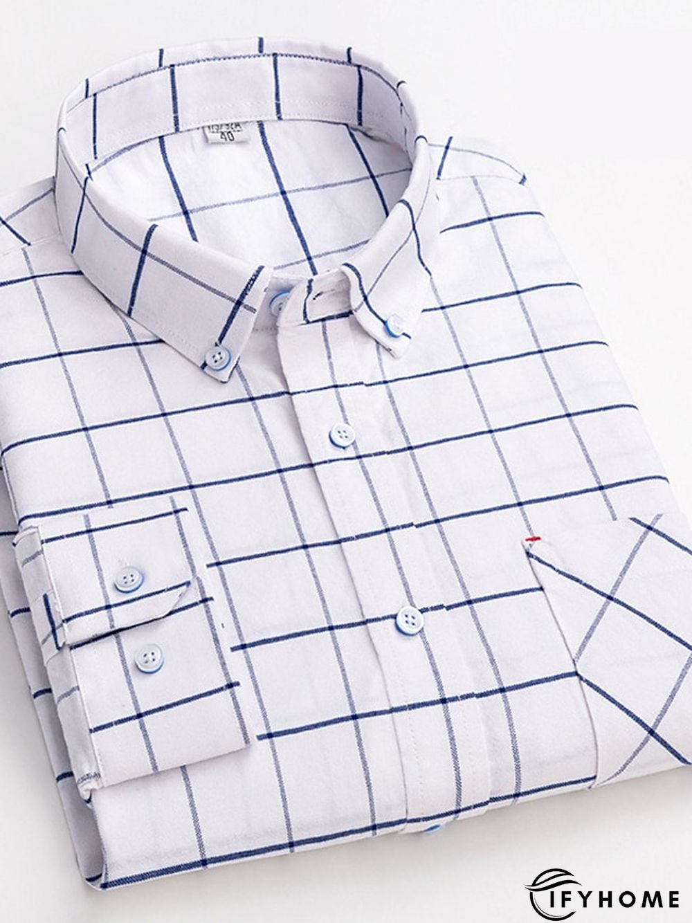 Men's Denim Shirt Turndown Spring &  Fall Long Sleeve A B C Plaid / Striped / Chevron / Round Daily Wear Clothing Apparel Print | IFYHOME