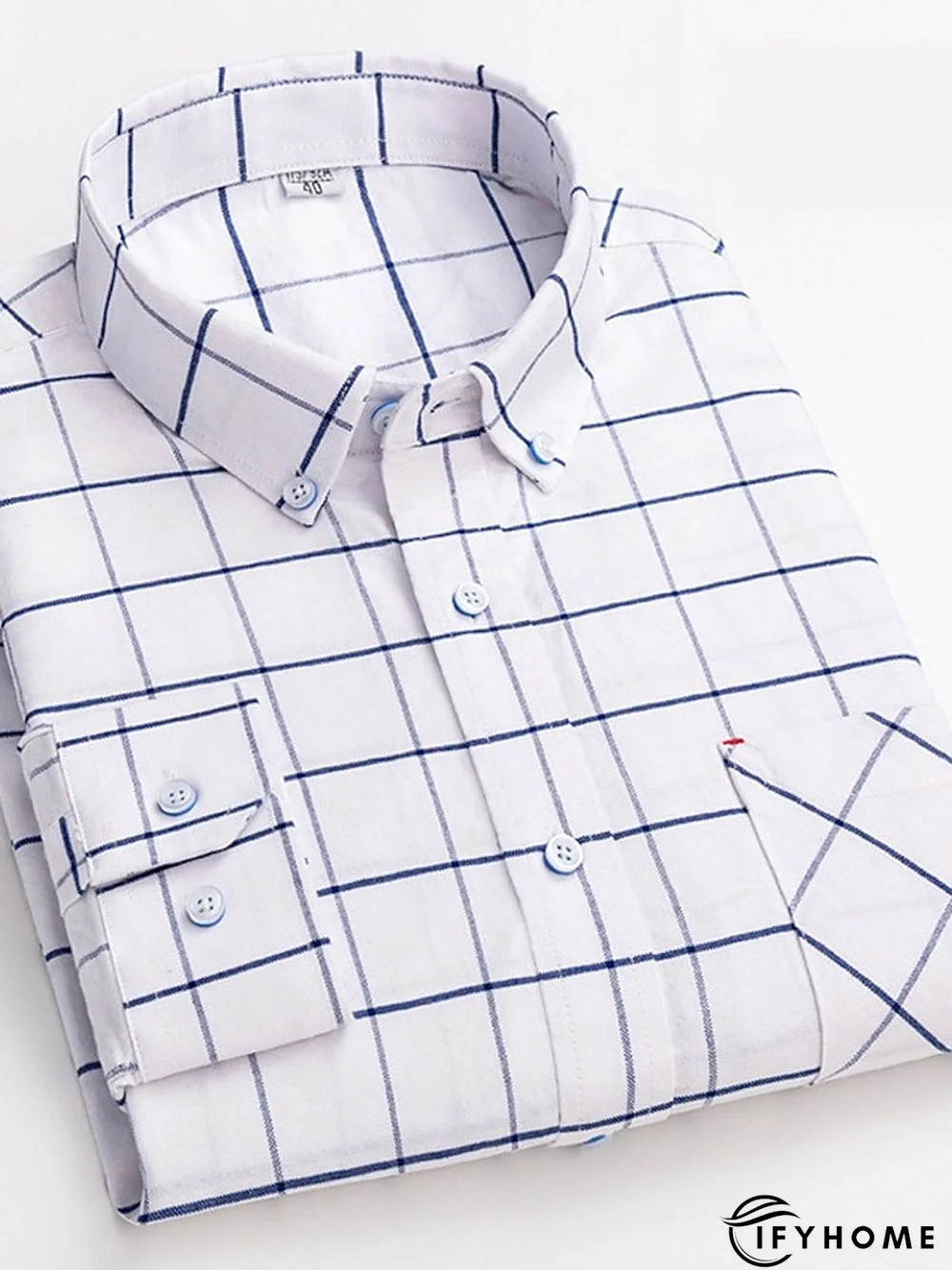 Men's Denim Shirt Turndown Spring &  Fall Long Sleeve A B C Plaid / Striped / Chevron / Round Daily Wear Clothing Apparel Print | IFYHOME