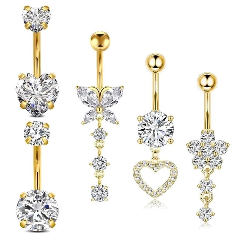 Puncture Jewelry  Belly Button Nail 5-piece Set Of  Belly Button Ring Europe And The United States New Belly Button