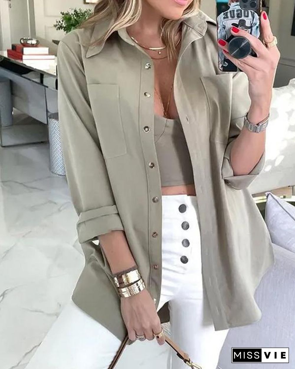 Naked Color Chic Style Shirt