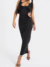 Irregular Clipping Bodycon Condole Belt Midi Dress