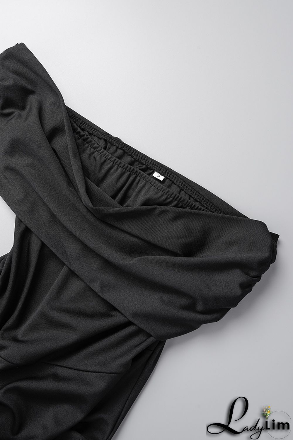 Tibetan Blue Sexy Elegant Solid Patchwork Slit Asymmetrical Off the Shoulder Evening Dress Dresses