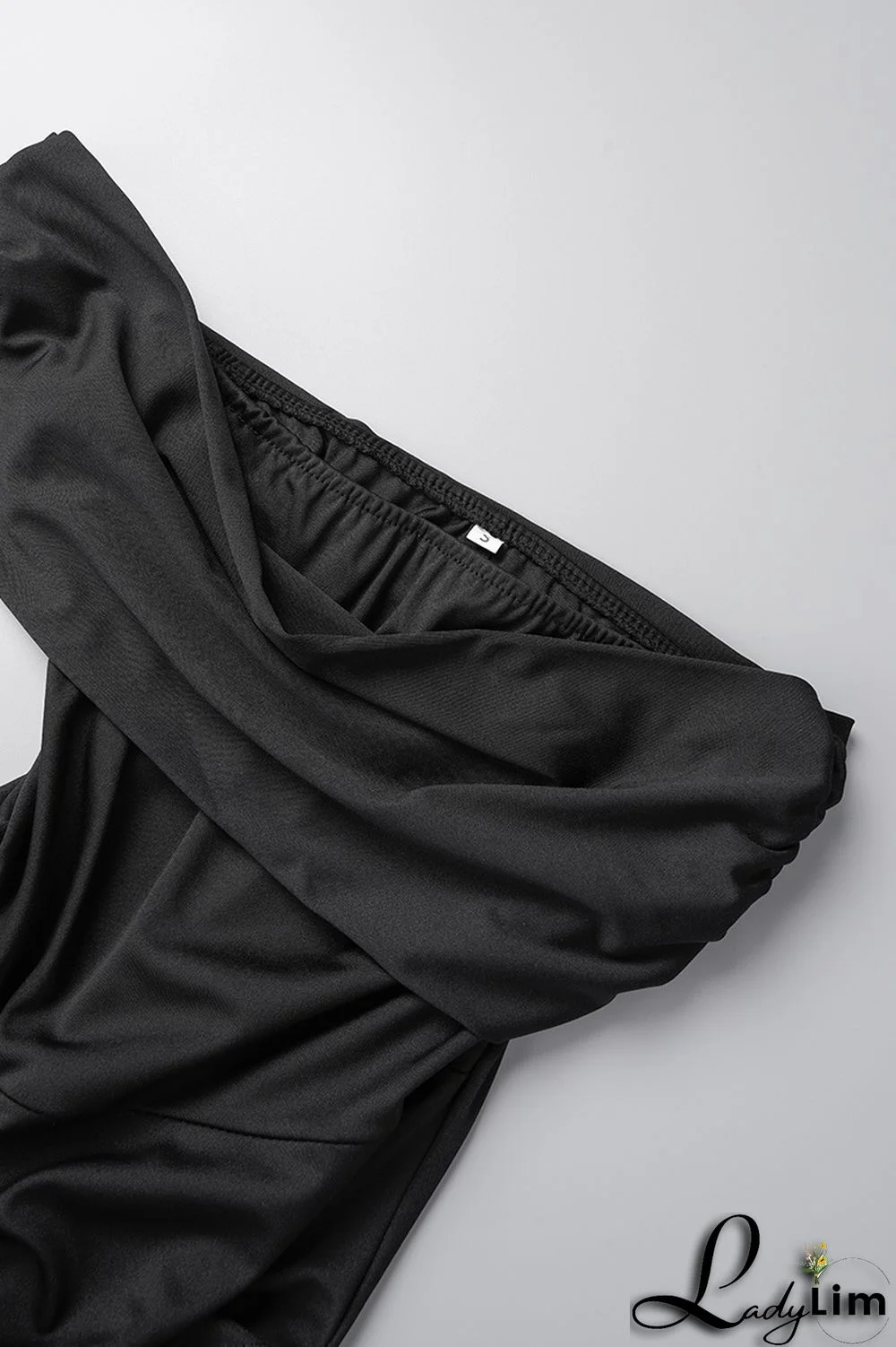 Tibetan Blue Sexy Elegant Solid Patchwork Slit Asymmetrical Off the Shoulder Evening Dress Dresses