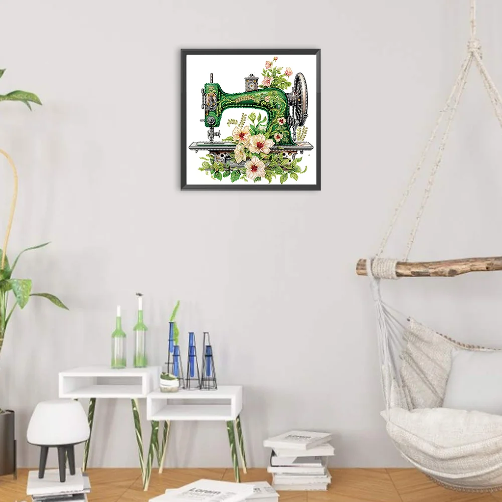 Diamond Painting - Partial Special Shaped Drill - Sewing Machine(Canvas|30*30cm)