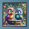 Großäugiger Vogel - Rundbohrer Diamantmalerei - 40*40cm