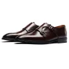 Handmade Fashion Mens Monk Strap Leather Dress Wedding Shoes