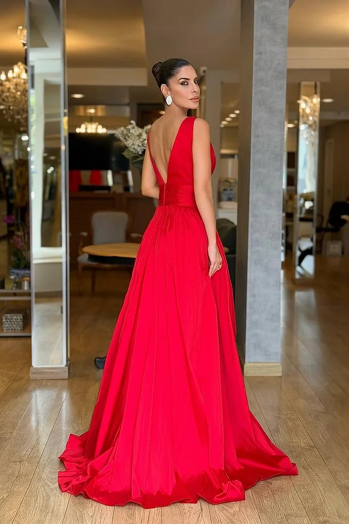 sleeveless prom dress KissProm Mermaid Evening Gown Sexy Court Train Strapless Satin with Slit Pure Color, Navy Blue / 0 is slightly sheer Ladivine CDS547 Halter Sleeveless Structured