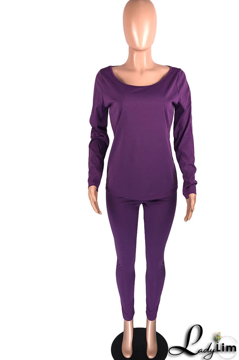 Grey Casual Solid Patchwork O Neck Long Sleeve Two Pieces