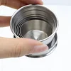 3-Pack Telescopic Stainless Steel Portable Outdoor Collapsible Cup with Metal Keychain for Travel, Camping, Picnic