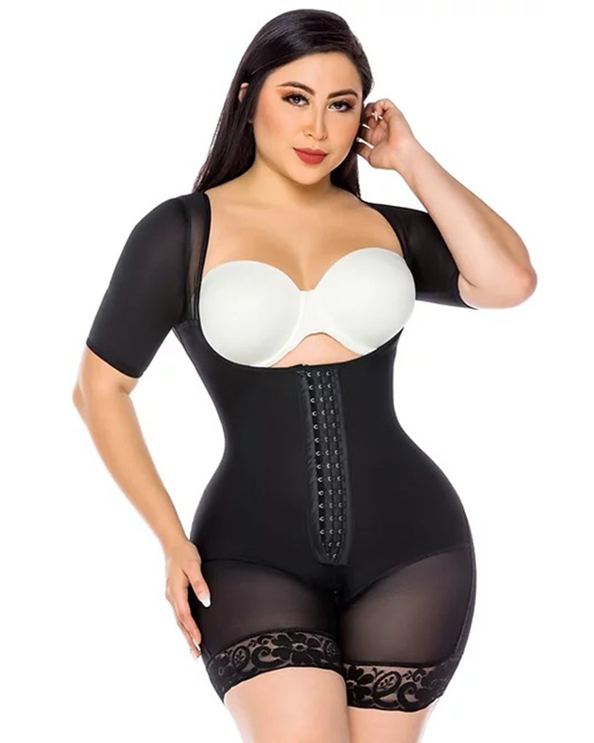 Open Bust Shapewear Hip Lift Faja Compression Postpartum Bodysuit