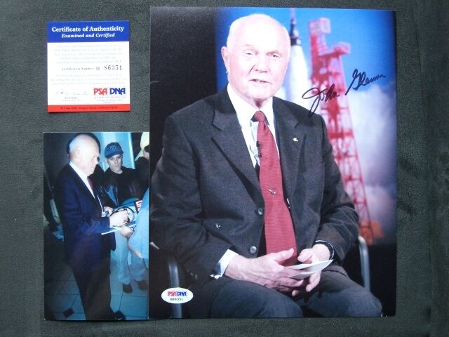 John Glenn Rare! signed autographed USA NASA Senator 8x10 PSA/DNA cert PROOF!!