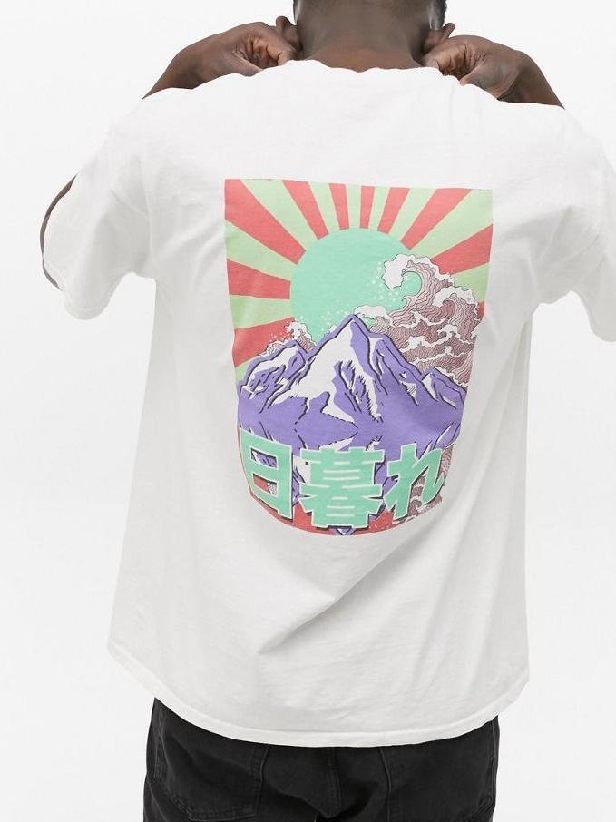 Vintage Graphic Tees Mens Vintage round neck printed short-sleeved t-shirts