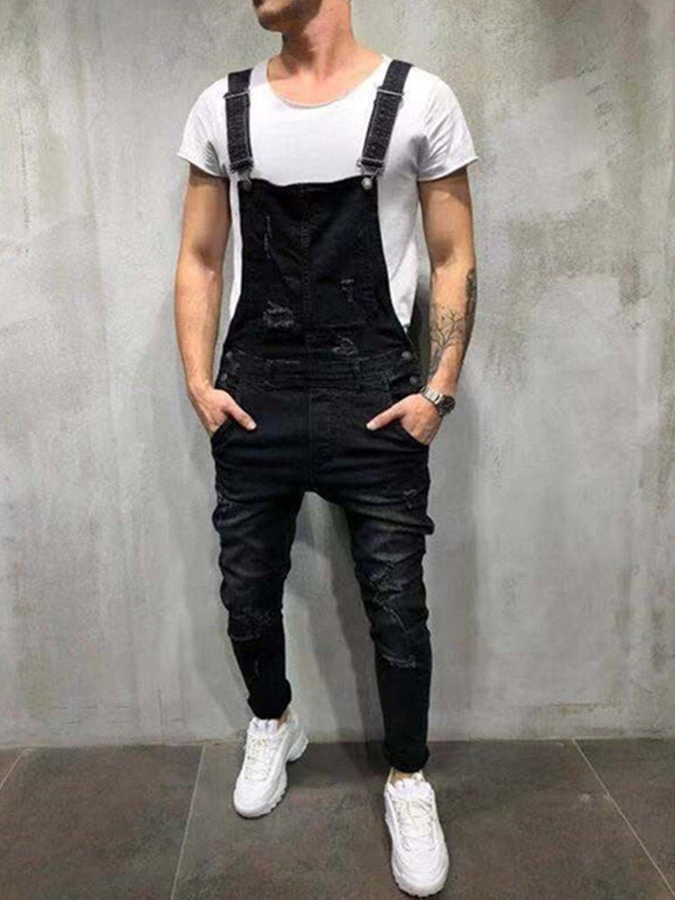 2020 Fashion Men's Ripped Jeans Jumpsuits Hi Street Distressed Denim Bib Overalls For Man Suspender Pants Size S-4XL Overalls