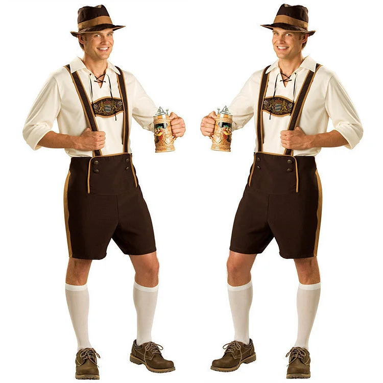 Lederhosen German Beer Festival Costume Halloween Cosplay Uniform