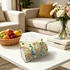 Diamond Art Painting Tissue Box Cover Wear Resist Decorative Paper Napkin Dispenser Multifunction Rhinestone PU Tissue Holder Kit for Adults Home Office Gift (Blue Peacock Floral)