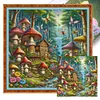Mushroom House-16CT Stamped Cross Stitch 40*40cm/15.75*15.75in